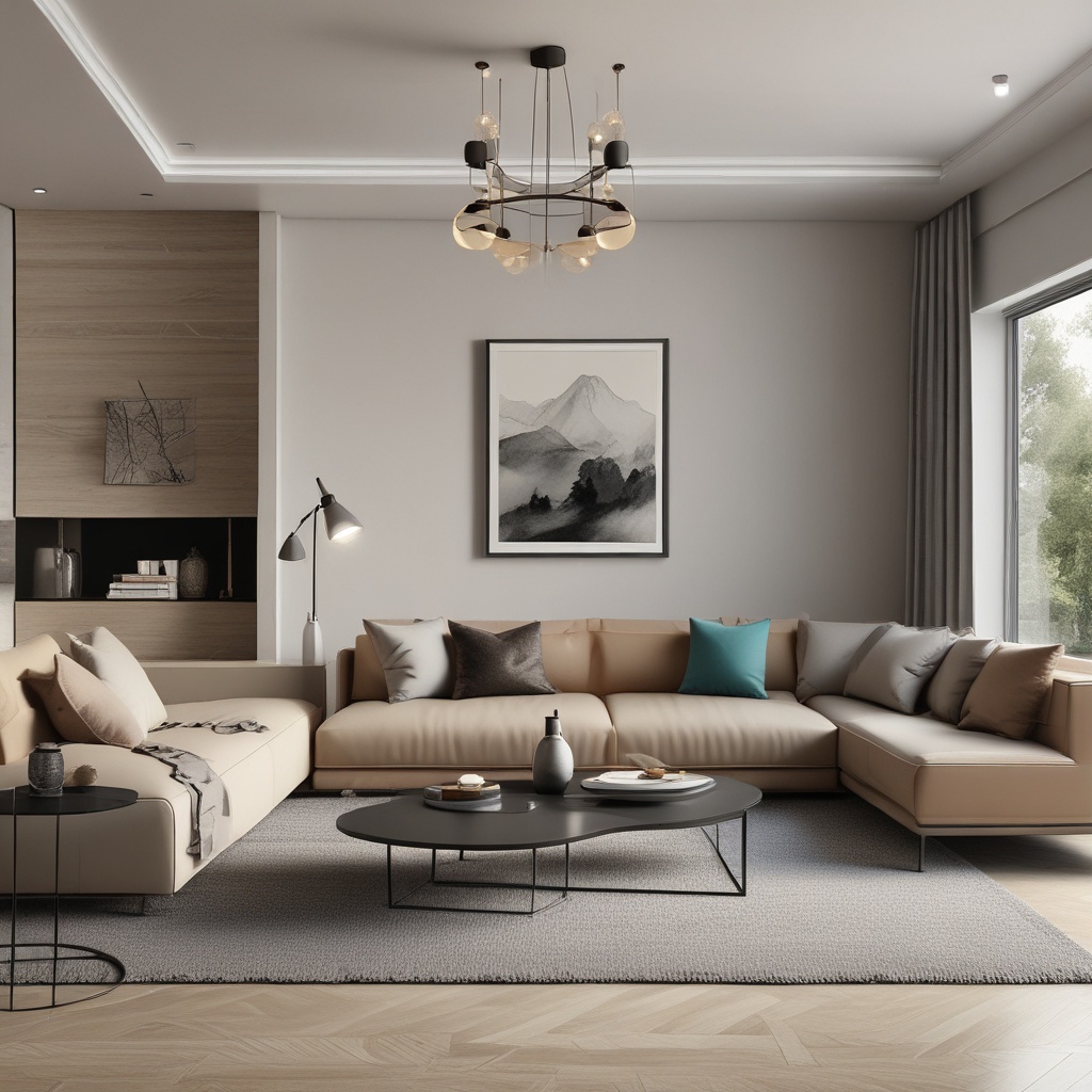 Interior design project showing modern living room