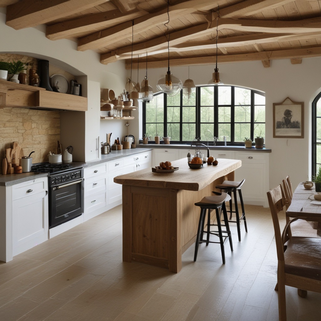 Interior design project showing rustic kitchen